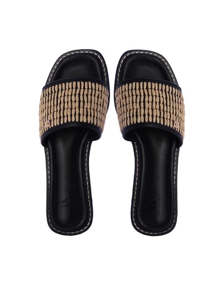 SANDALIAS NEGRAS RAFIA DON ALGODÓN