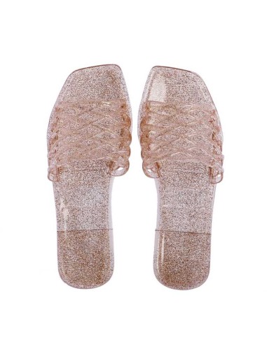 CHANCLAS-AGUA-DORADAS-BRILLO-TRENZADAS-PVC-ISABELLE-DON-ALGODÓN