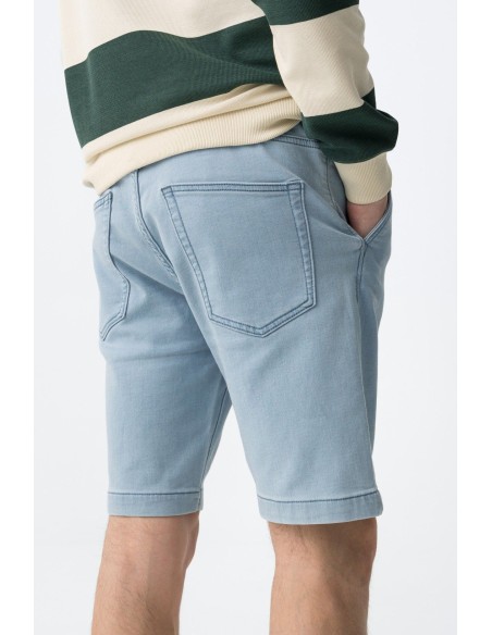 BERMUDAS-EFECTO-VAQUERO-AZUL-CLARO-CINTURA-ELÁSTICA-CORDONES-INDIGO-TIFFOSI