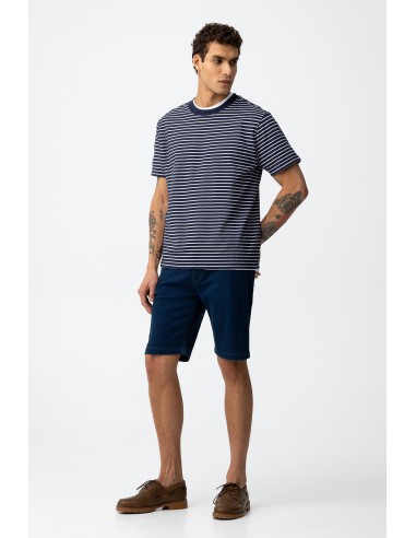 BERMUDAS-EFECTO-VAQUERO-AZUL-OSCURO-CLARO-CINTURA-ELÁSTICA-CORDONES-INDIGO-TIFFOSI