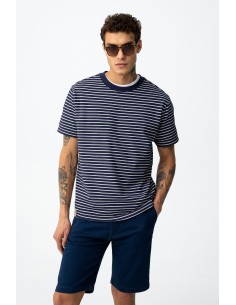 BERMUDAS-EFECTO-VAQUERO-AZUL-OSCURO-CLARO-CINTURA-ELÁSTICA-CORDONES-INDIGO-TIFFOSI 2