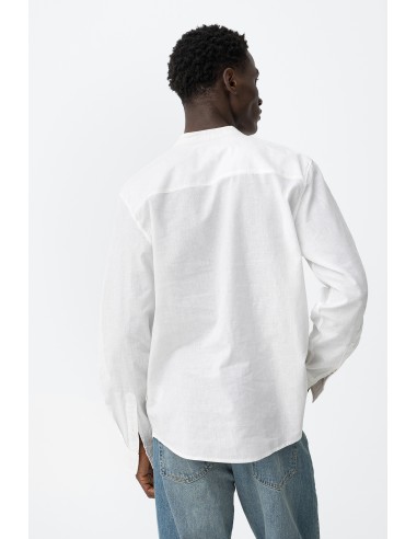 CAMISA-MANGA-LARGA-CUELLO-MAO-LINO-BOTÓN-MANGA-LIGERA-BISHOP-TIFFOSI