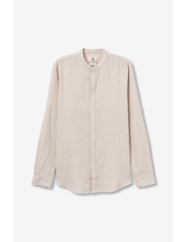CAMISA-MANGA-LARGA-CUELLO-MAO-LINO-BOTÓN-MANGA-LIGERA-BISHOP-TIFFOSI