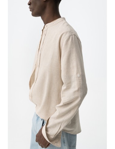 CAMISA-MANGA-LARGA-CUELLO-MAO-LINO-BOTÓN-MANGA-LIGERA-BISHOP-TIFFOSI