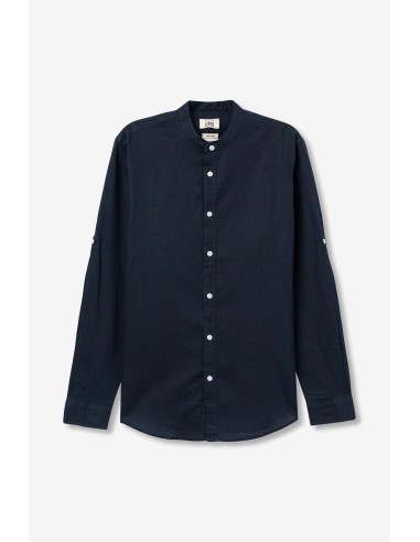 CAMISA-MANGA-LARGA-CUELLO-MAO-LINO-BOTÓN-MANGA-LIGERA-BISHOP-TIFFOSI