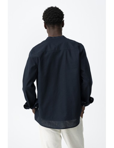 CAMISA-MANGA-LARGA-CUELLO-MAO-LINO-BOTÓN-MANGA-LIGERA-BISHOP-TIFFOSI