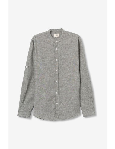 CAMISA-MANGA-LARGA-CUELLO-MAO-LINO-BOTÓN-MANGA-LIGERA-BISHOP-TIFFOSI