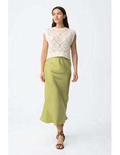 FALDA-MIDI-VERDE-PISTACHO-CINTURA-ELÁSTICA-KANSAS-TIFFOSI