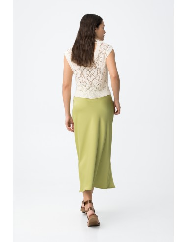 FALDA-MIDI-VERDE-PISTACHO-CINTURA-ELÁSTICA-KANSAS-TIFFOSI