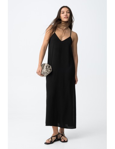 VESTIDO-LARGO-TIRANTES-FINOS-CRUZADOS-DETRÁS-CUELLO-PICO-BESTIE-TIFFOSI