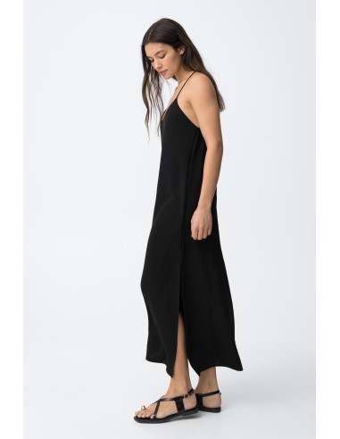 VESTIDO-LARGO-TIRANTES-FINOS-CRUZADOS-DETRÁS-CUELLO-PICO-BESTIE-TIFFOSI