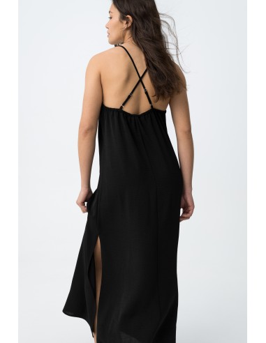 VESTIDO-LARGO-TIRANTES-FINOS-CRUZADOS-DETRÁS-CUELLO-PICO-BESTIE-TIFFOSI