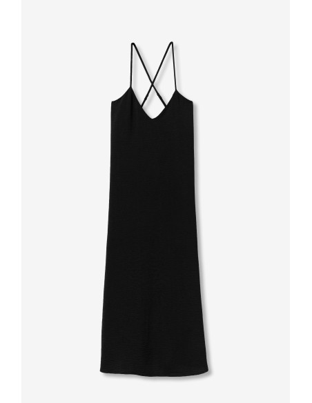 VESTIDO-LARGO-TIRANTES-FINOS-CRUZADOS-DETRÁS-CUELLO-PICO-BESTIE-TIFFOSI