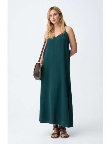 VESTIDO-LARGO-TIRANTES-FINOS-CRUZADOS-DETRÁS-CUELLO-PICO-BESTIE-TIFFOSI