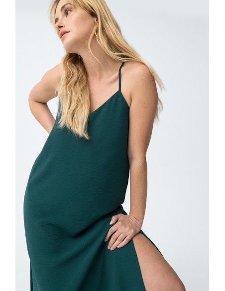 VESTIDO-LARGO-TIRANTES-FINOS-CRUZADOS-DETRÁS-CUELLO-PICO-BESTIE-TIFFOSI