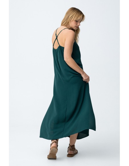 VESTIDO-LARGO-TIRANTES-FINOS-CRUZADOS-DETRÁS-CUELLO-PICO-BESTIE-TIFFOSI