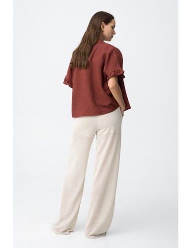 PANTALONES-ANCHOS-BEIGE-CINTURA ÉLÁSTICA-BOLSILLOS-LATERALES-TAKI-TIFFOSI
