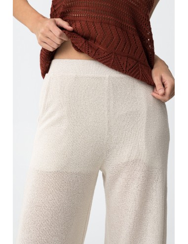 PANTALONES-ANCHOS-BEIGE-CINTURA ÉLÁSTICA-BOLSILLOS-LATERALES-TAKI-TIFFOSI