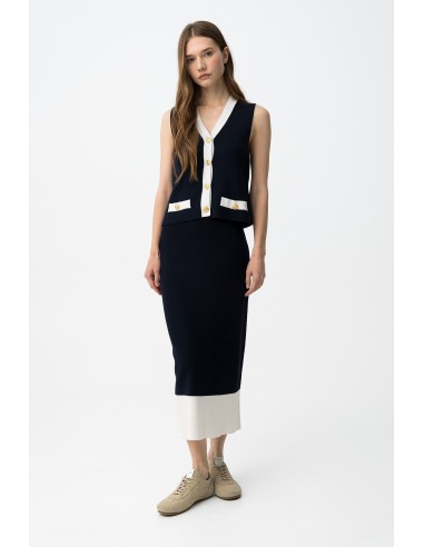FALDA-MIDI-BICOLOR-CINTURA-ELÁSTICA-CLAUDIE-TIFFOSI