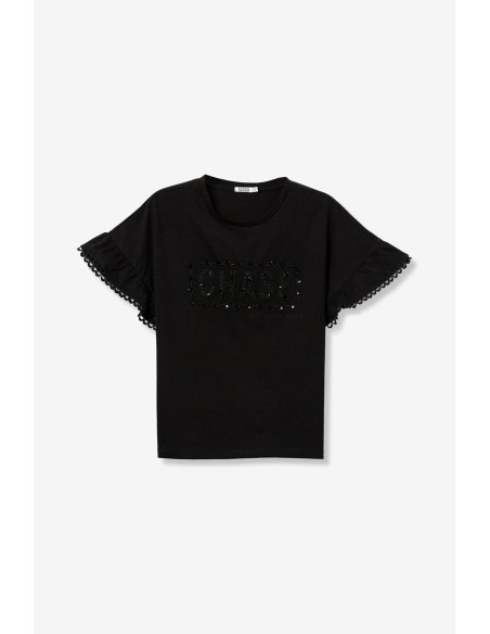 CAMISETA-MANGA-CORTA.ENCAJE-BORDADO-FRONTAL-NOEMIA-TIFFOSI
