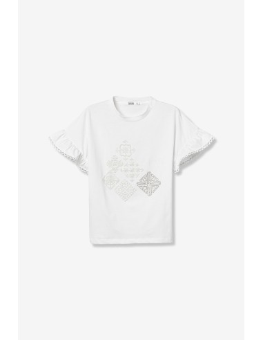 CAMISETA-MANGA-CORTA.ENCAJE-BORDADO-FRONTAL-NOEMIA-TIFFOSI