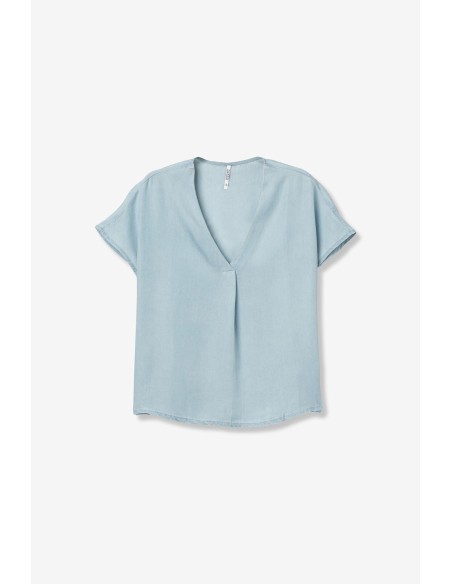 BLUSA-AZUL-CLARO-CUELLO-PICO-MANGA-CORTA-MARA-TIFFOSI