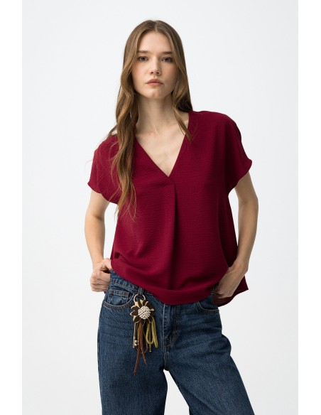 BLUSA-CUELLO-PICO-MANGA-CORTA-MAXINE-TIFFOSI