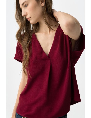 BLUSA-CUELLO-PICO-MANGA-CORTA-MAXINE-TIFFOSI