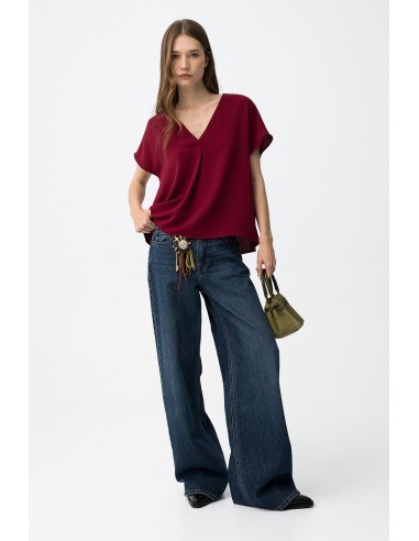 BLUSA-CUELLO-PICO-MANGA-CORTA-MAXINE-TIFFOSI