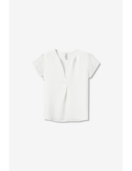 BLUSA-MANGAS.TRANSPARENTES-BORDADOS-CUELLO-PICO-NONY-TIFFOSI