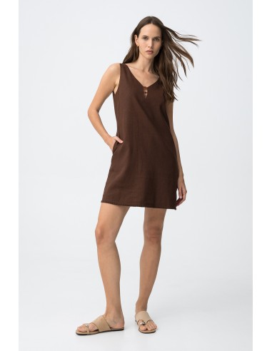 VESTIDO-MARRÓN-CHOCOLAYE-TIRANTES-ANCHOS-DETALLES-ESCOTE-BOLSILLOS-LATERALES-PATAGONIA-TIFFOSI