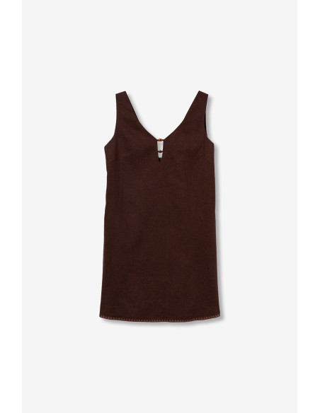 VESTIDO-MARRÓN-CHOCOLAYE-TIRANTES-ANCHOS-DETALLES-ESCOTE-BOLSILLOS-LATERALES-PATAGONIA-TIFFOSI
