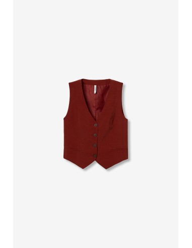 CHALECO-ENTALLADO-CUELLO-PICO-CORTO-BOTONES-ROUGE-TIFFOSI