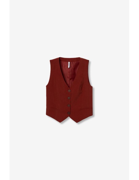 CHALECO-ENTALLADO-CUELLO-PICO-CORTO-BOTONES-ROUGE-TIFFOSI