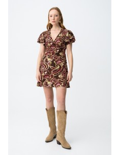 VESTIDO-ESTAMPADO-CORTO-MANGA-CORTA-VOLANTES-CUELLO-PICO-CLARICE-TIFFOSI 2