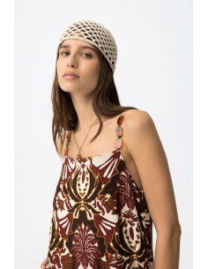 VESTIDO-LARGO-ESTAMPADO-MARRÓN-BEIGE-ADORNOS-TIRANTES-MARGARIDA-TIFFOSI 2