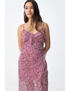 VESTIDO-FLORAL-MIDI-CORTE-SLIM.VOLANTES-TIRANTES-FINOS-PAQUITA-TIFFOSI