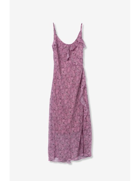 VESTIDO-FLORAL-MIDI-CORTE-SLIM.VOLANTES-TIRANTES-FINOS-PAQUITA-TIFFOSI