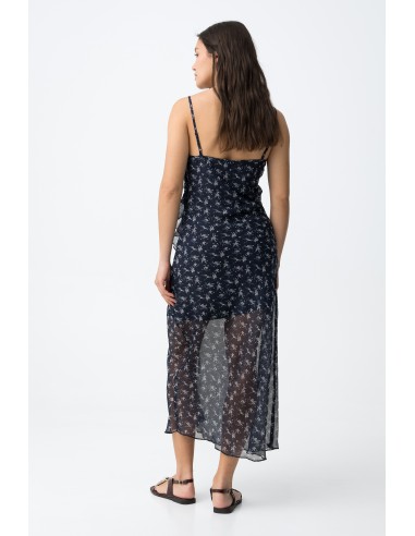 VESTIDO-FLORAL-MIDI-CORTE-SLIM.VOLANTES-TIRANTES-FINOS-PAQUITA-TIFFOSI