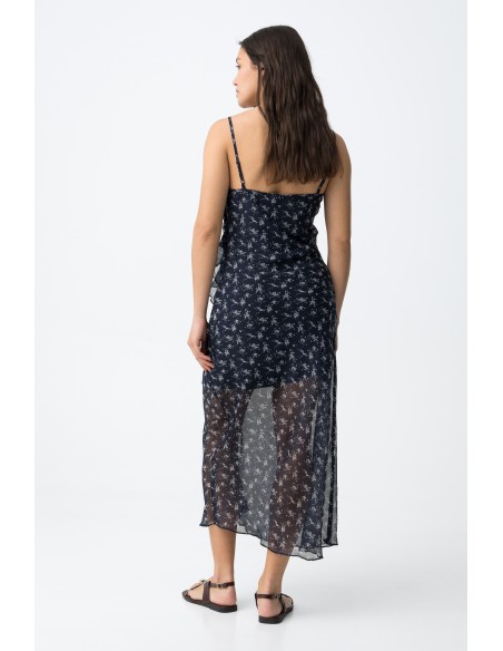 VESTIDO-FLORAL-MIDI-CORTE-SLIM.VOLANTES-TIRANTES-FINOS-PAQUITA-TIFFOSI
