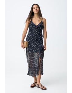 VESTIDO-FLORAL-MIDI-CORTE-SLIM.VOLANTES-TIRANTES-FINOS-PAQUITA-TIFFOSI 2