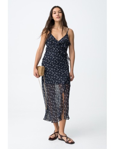 VESTIDO-FLORAL-MIDI-CORTE-SLIM.VOLANTES-TIRANTES-FINOS-PAQUITA-TIFFOSI