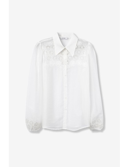 CAMISA BLANCA BORDADA NAPOLINA TIFFOSI