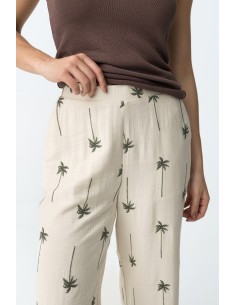 PANTALONES-BEIGE-ESTAMPADO-PALMERAS-ANCHOS-CINTURA-ELÁSTICA-PALMEIRA-TIFFOSI 2