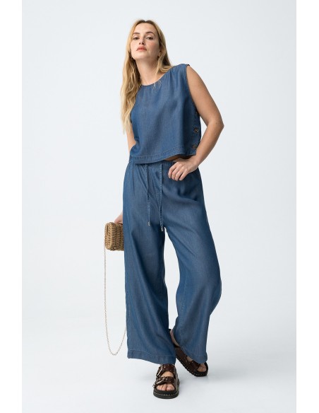 PANTALONES--CORTE-CULOTTE-ANCHOS--CINTURA-ELÁSTICA-CORDÓN-AJUSTABLE-FRANCESCA-TIFFOSI