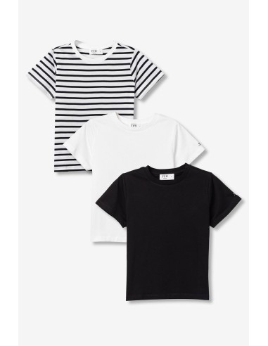 PACK-TRES-CAMISETAS-RAYAS-BLANCO-NEGRA-MANGA-CORTA-CUELLO-REDONDO-COSTA-TIFFOSI