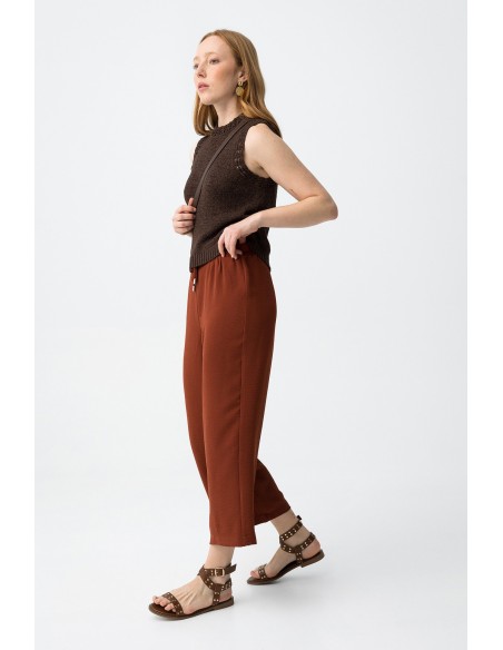 PANTALONES--CORTE-CULOTTE-ANCHOS--CINTURA-ELÁSTICA-CORDÓN-AJUSTABLE-FRANCESCA-TIFFOSI