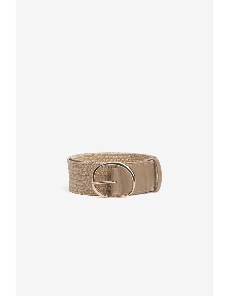 CINTURÓN-ELÁSTICO-BEIGE-DETALLES-BLANCO-HEBILLA-REDONDA-CARLOTA-TIFFOSI