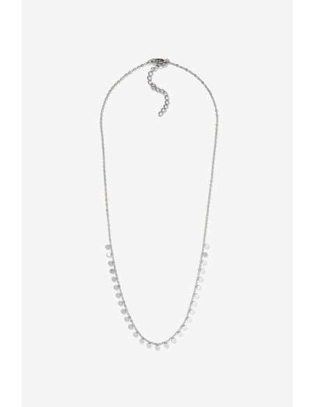 COLLAR-PLATEADO-PEQUEÑOS-DISCOS-COLGANTES-CIERRE-REGULABLE-LEAF-TIFFOSI