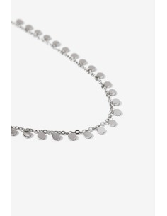 COLLAR-PLATEADO-PEQUEÑOS-DISCOS-COLGANTES-CIERRE-REGULABLE-LEAF-TIFFOSI 2